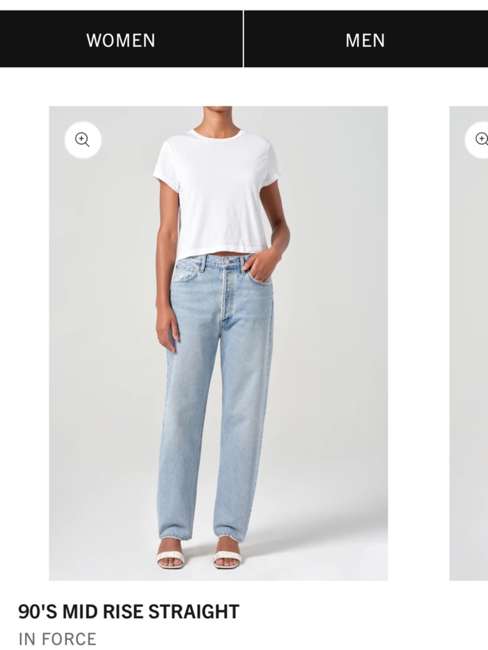 Agolde 90's Mid Rise Straight Jeans in Light Blue